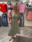 Printed V-Neck A-Line Dress