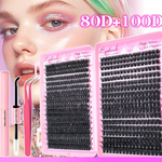 D-Curl Thick False Eyelashes Book DIY Segmented Lashes