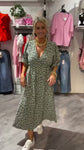 Printed V-Neck A-Line Dress