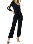 Elegant One-Shoulder High-Waist Jumpsuit