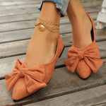 Bow Pointed Toe Flat Shoes for Women