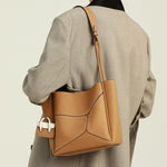 Large Capacity Crossbody Cowhide Tote Bag for Women