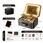 LED Illuminated Cosmetic Case with Detachable Mirror